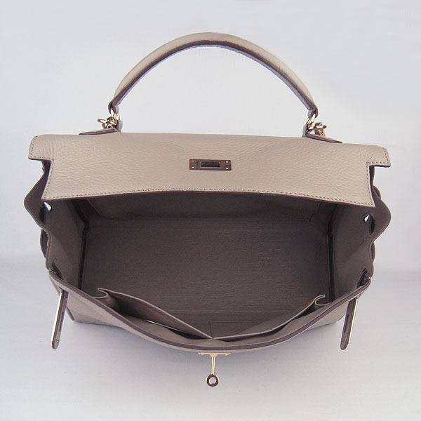 High Quality Hermes Kelly 35cm Togo Leather Bag Grey 6308 - Click Image to Close